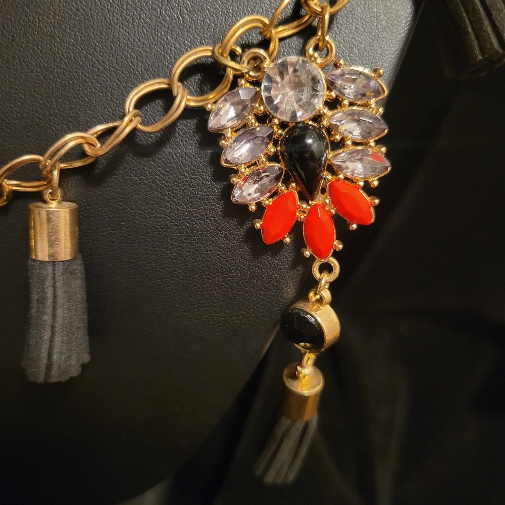 Vintage Multi Layer Long Statement Necklace - image 3